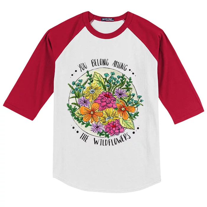 You Belong Among The Wildflowers Kids Colorblock Raglan Jersey