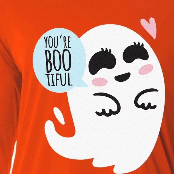 Youre Bootiful Boo Ghost Cute Funny Halloween Costume Cooling Performance Long Sleeve Crew