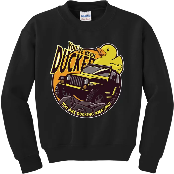 YouVe Been Ducked! Duck Off Road Vehicle Mallard Kids Sweatshirt