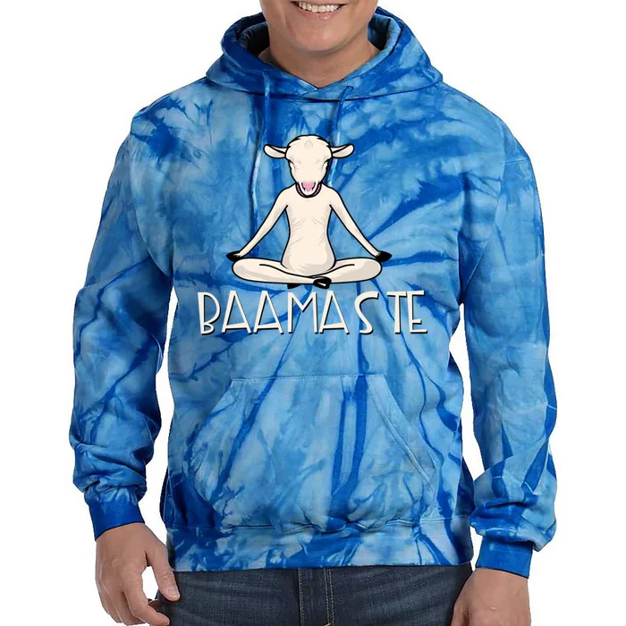 Yoga Baamaste Funny Goat Yoga In Lotus Pose Yoga Student Cute Gift Tie Dye Hoodie