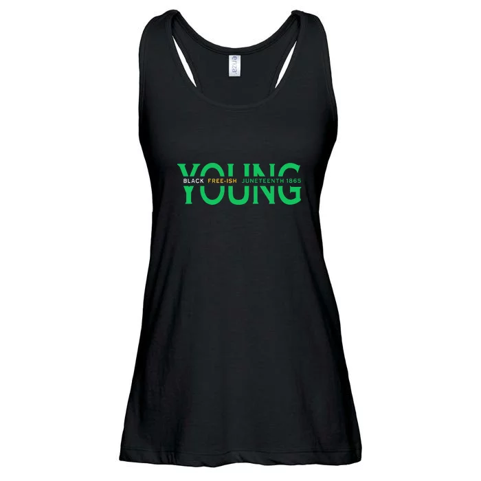 Young Black Free Ish Juneteenth 1865 Gift Ladies Essential Flowy Tank