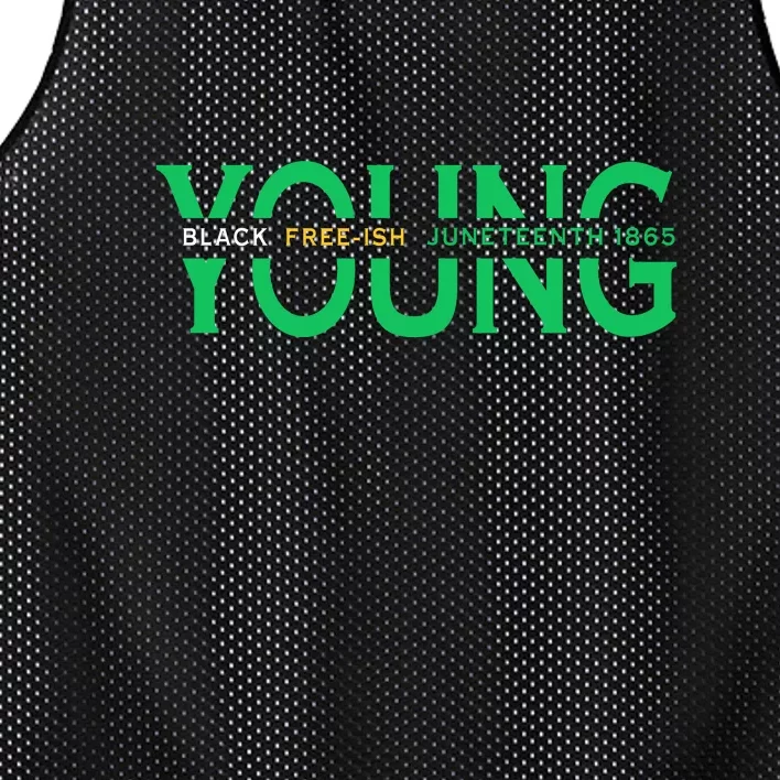 Young Black Free Ish Juneteenth 1865 Gift Mesh Reversible Basketball Jersey Tank