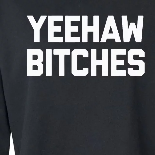 Yeehaw Bitches Funny Western Cowboy Country Music Cropped Pullover Crew