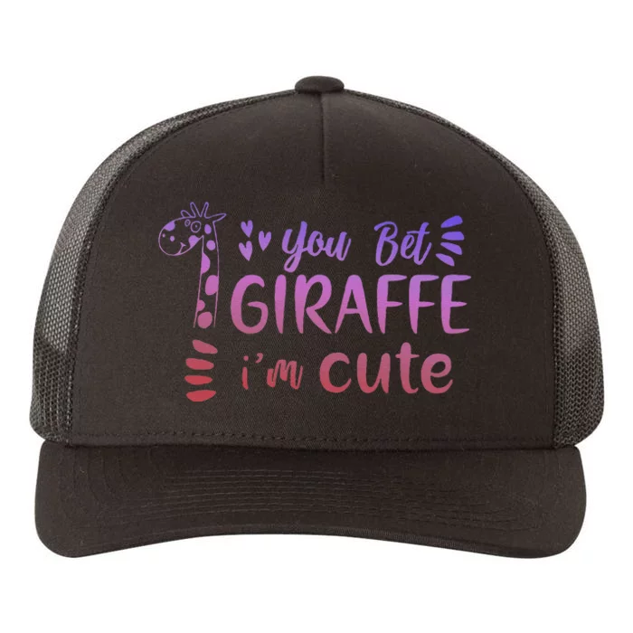 You Bet Giraffe IM Cute Animal Lover Yupoong Adult 5-Panel Trucker Hat