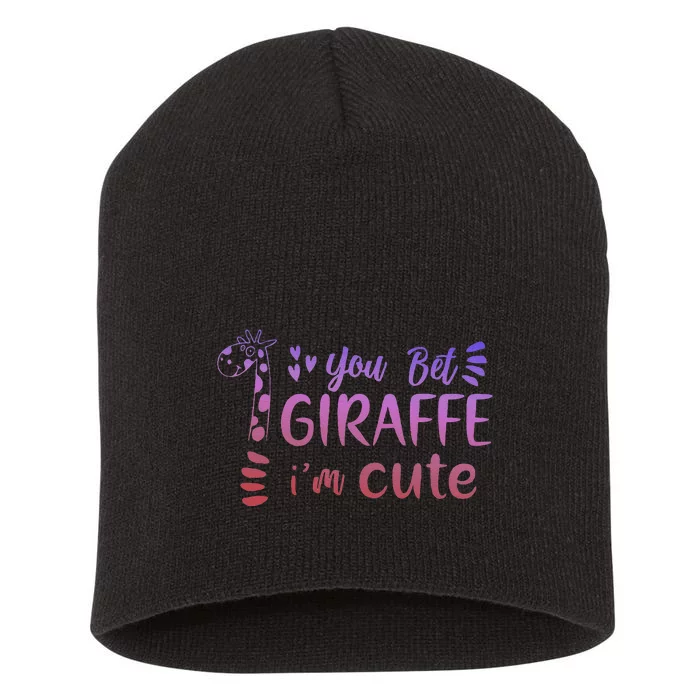 You Bet Giraffe IM Cute Animal Lover Short Acrylic Beanie