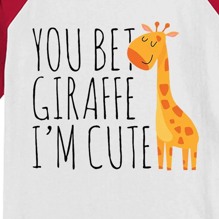 You Bet Giraffe IM Cute New Baby Funny Baby Kids Colorblock Raglan Jersey