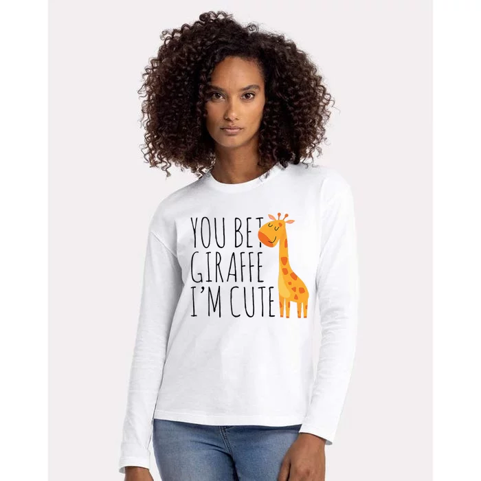 You Bet Giraffe IM Cute New Baby Funny Baby Womens Cotton Relaxed Long Sleeve T-Shirt