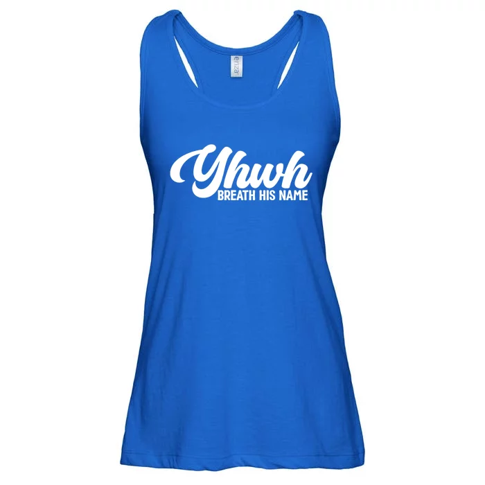 Yhwh Breath His Name Christian Religious Faith Jesus Cross Gift Ladies Essential Flowy Tank