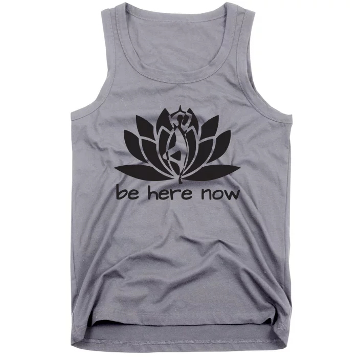 Yoga Be Here Now Fitness Workout Namaste Lotus For Women Tank Top