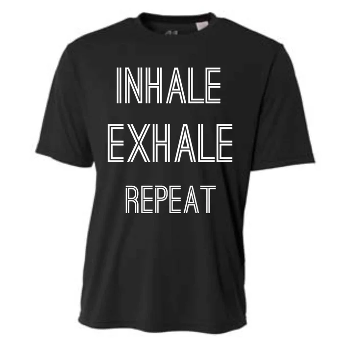 Yoga Breathing Inhale Exhale Repeat Gift Cooling Performance Crew T-Shirt