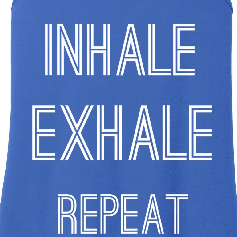 Yoga Breathing Inhale Exhale Repeat Gift Ladies Essential Tank