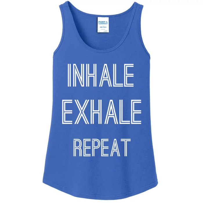 Yoga Breathing Inhale Exhale Repeat Gift Ladies Essential Tank