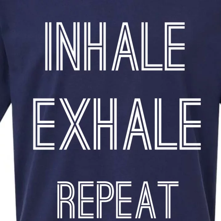 Yoga Breathing Inhale Exhale Repeat Gift Sueded Cloud Jersey T-Shirt