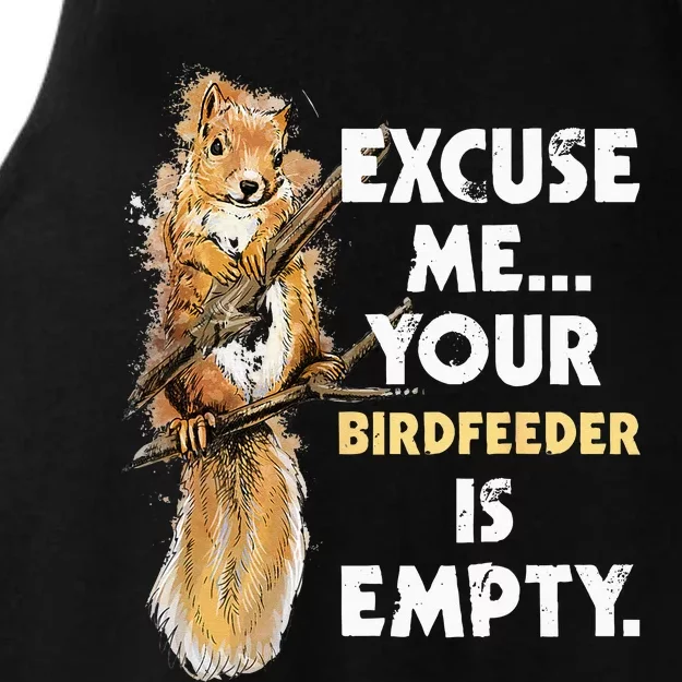 Your Birdfeeder Is Empty Funny Squirrel Lover Rodent Ladies Tri-Blend Wicking Tank