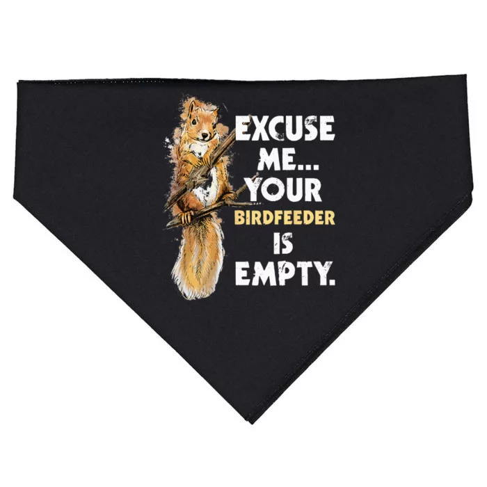 Your Birdfeeder Is Empty Funny Squirrel Lover Rodent USA-Made Doggie Bandana