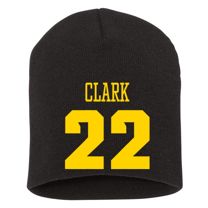 You Break It You Own It Clark 22 Iowa Front & Back Design Front & Back Short Acrylic Beanie