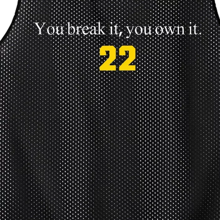 You break it you own it Clark 22 iowa Front & Back Design Mesh Reversible Basketball Jersey Tank