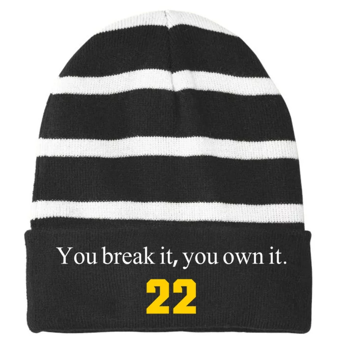 You Break It You Own It Clark 22 Striped Beanie with Solid Band