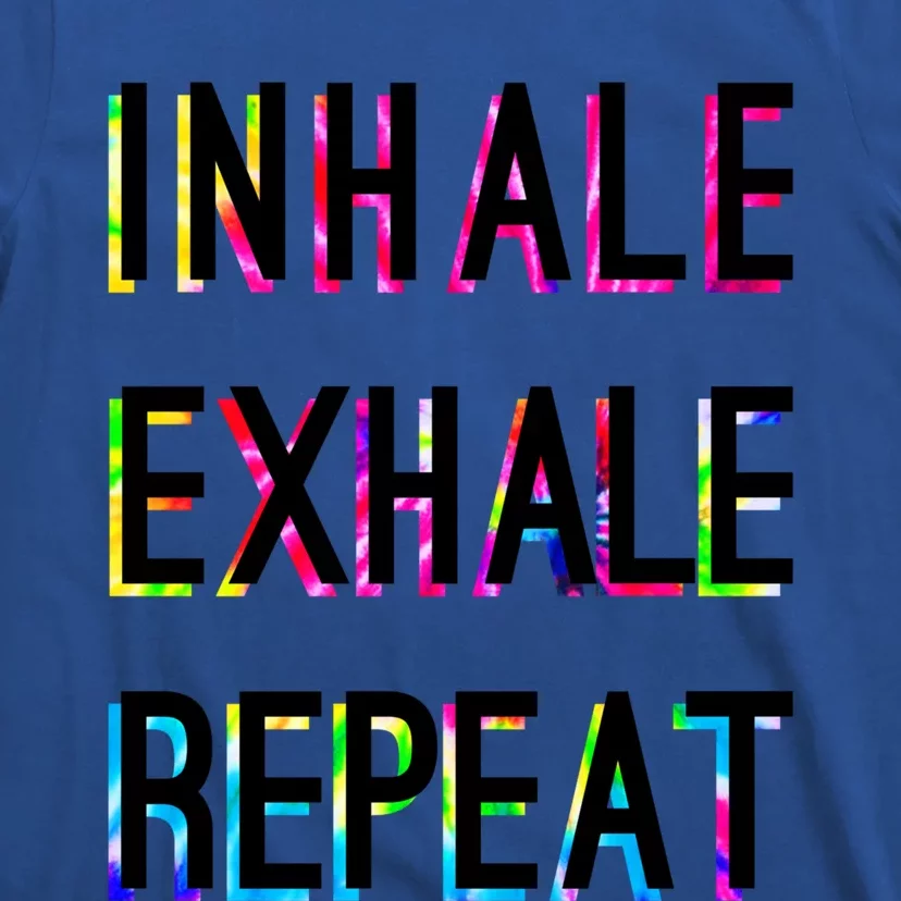 Yoga Breathing Inhale Exhale Repeat Positive Thoughts Funny Gift T-Shirt