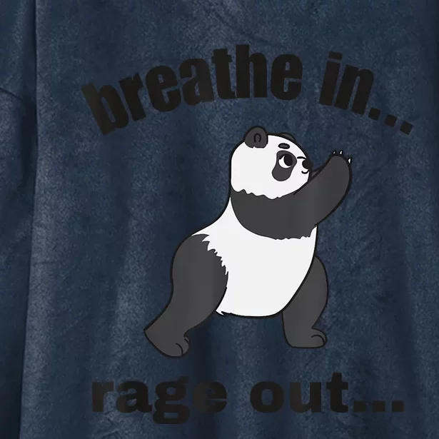 Yoga Breathe In Rage Out Funny Yoga Panda Workout Hooded Wearable Blanket