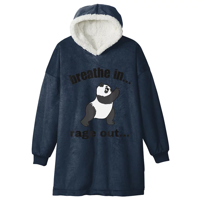 Yoga Breathe In Rage Out Funny Yoga Panda Workout Hooded Wearable Blanket