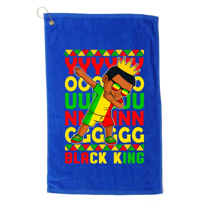 Young Black King Melanin African Juneteenth 1865 Gift Platinum Collection Golf Towel