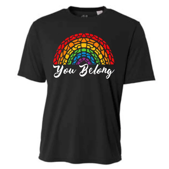 You Belong L.G.B.T.Q+ Rainbow G.A.Y Pride Cooling Performance Crew T-Shirt