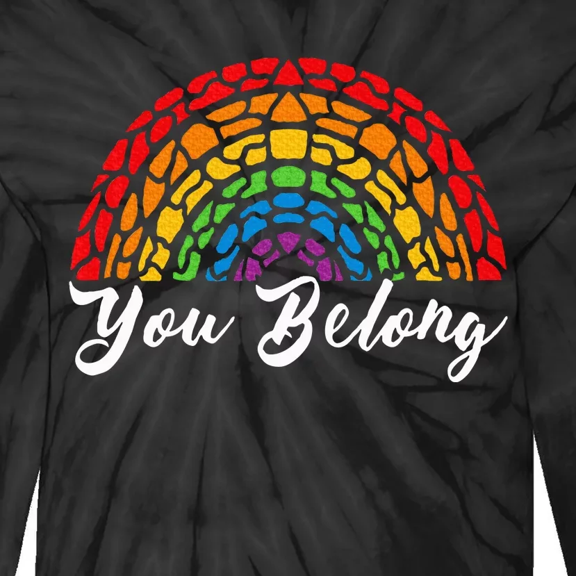 You Belong L.G.B.T.Q+ Rainbow G.A.Y Pride Tie-Dye Long Sleeve Shirt