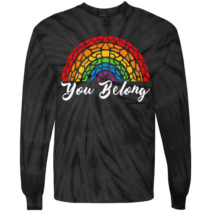 You Belong L.G.B.T.Q+ Rainbow G.A.Y Pride Tie-Dye Long Sleeve Shirt