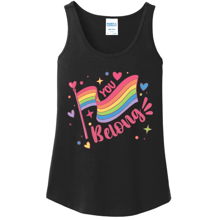 You Belong Lgbtq Ally Pride Ladies Essential Tank