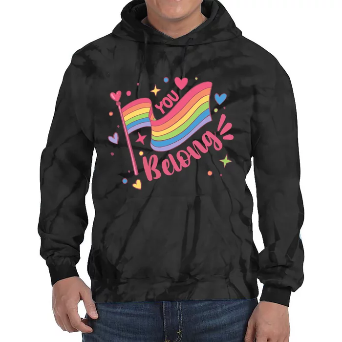 You Belong Lgbtq Ally Pride Tie Dye Hoodie