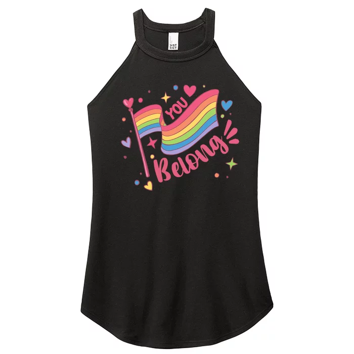 You Belong Lgbtq Ally Pride Women’s Perfect Tri Rocker Tank