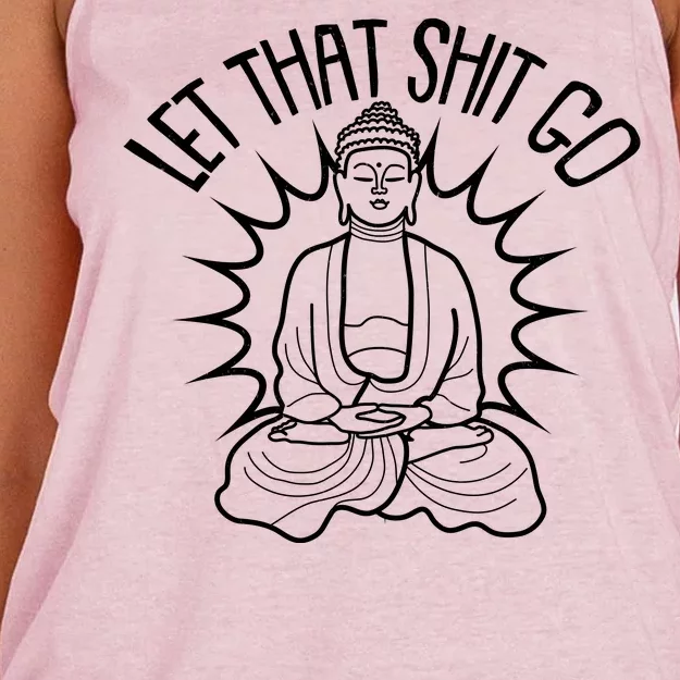 Yoga Buddha Let That Shit Go Women's Knotted Racerback Tank