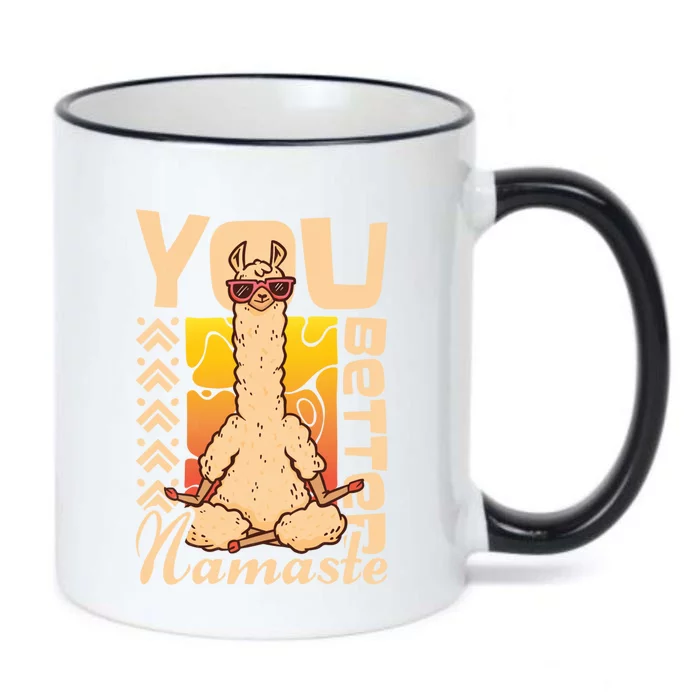 You Better Namaste Yoga Alpaca Lama Cute Gift Black Color Changing Mug