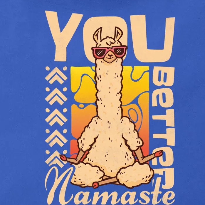 You Better Namaste Yoga Alpaca Lama Cute Gift Zip Tote Bag