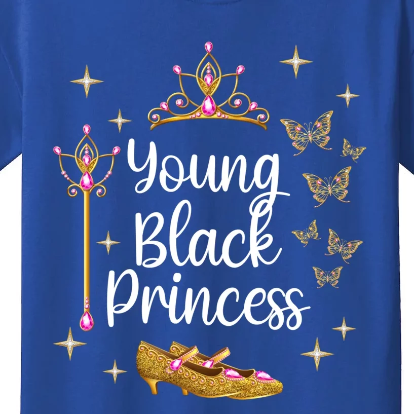 Young Black Princess Afro Natural Hair Black Girl Juneteenth Gift Kids T-Shirt