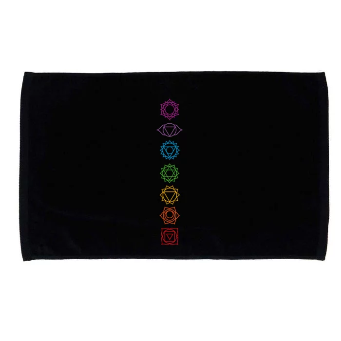 Yogi Back Print Chakras Aligned Yoga Lover Gift Microfiber Hand Towel