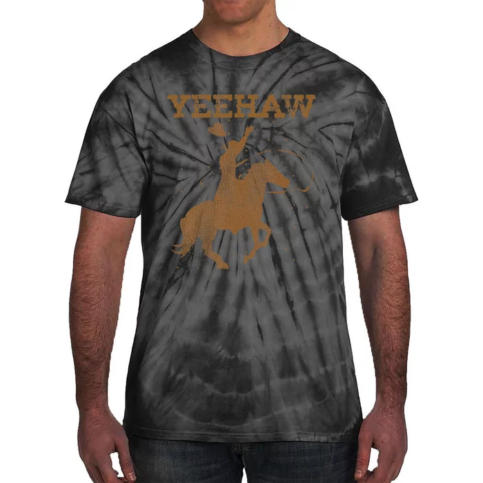 Yeehaw Bull Riding Texas Funny Western Cowboy Gift Cowboy Tie-Dye T-Shirt