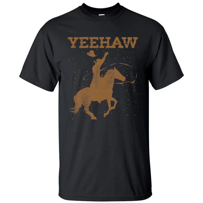 Yeehaw Bull Riding Texas Funny Western Cowboy Gift Cowboy Tall T-Shirt