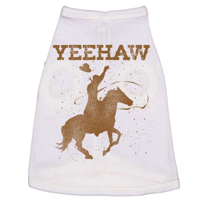 Yeehaw Bull Riding Texas Funny Western Cowboy Gift Cowboy Doggie Tank