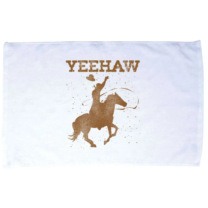 Yeehaw Bull Riding Texas Funny Western Cowboy Gift Cowboy Microfiber Hand Towel