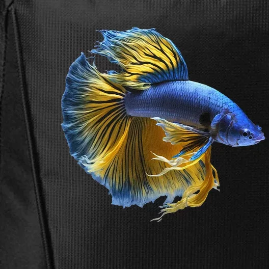 Yellow & Blue Siamese Fighting Betta Fish Aquarium Owner City Backpack