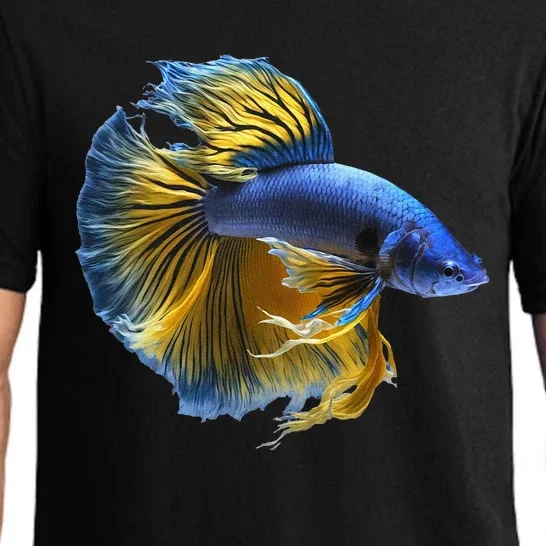 Yellow & Blue Siamese Fighting Betta Fish Aquarium Owner Pajama Set