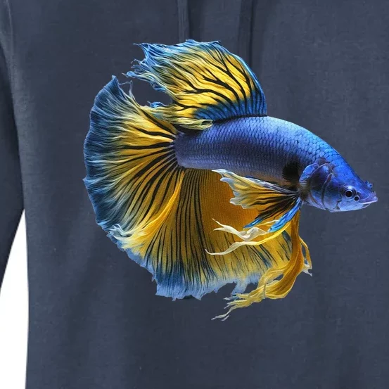 Yellow & Blue Siamese Fighting Betta Fish Aquarium Owner Women's Pullover Hoodie