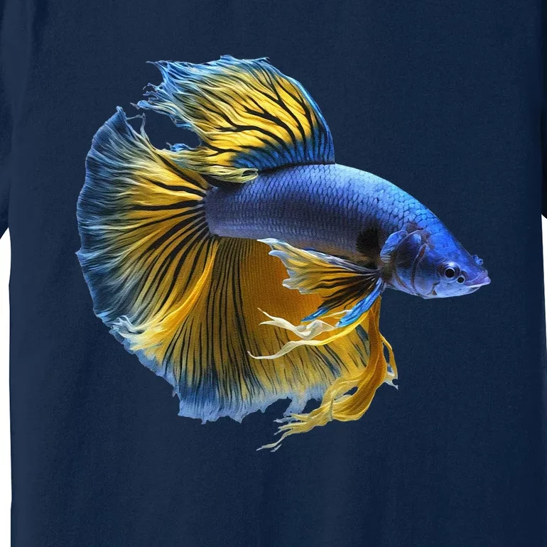 Yellow & Blue Siamese Fighting Betta Fish Aquarium Owner Premium T-Shirt