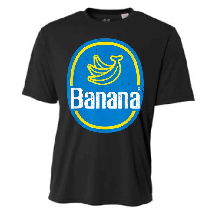 Yellow Banana Sticker Fruit Lazy Diy Easy Halloween Costume Cooling Performance Crew T-Shirt