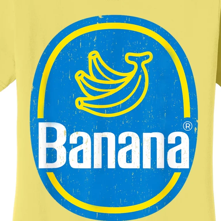 Yellow Banana Sticker Fruit Lazy Diy Easy Halloween Costume Women's T-Shirt