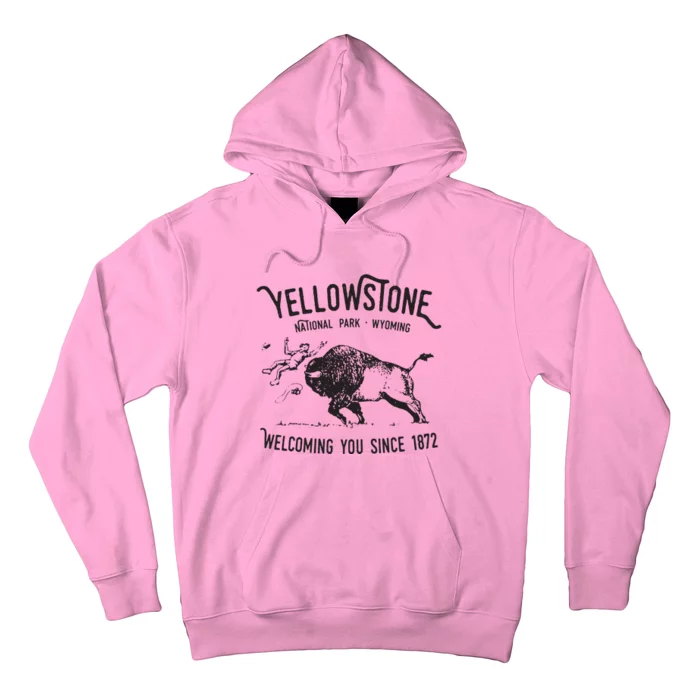 Yellowstone Bison Toss National Park Wyoming Hoodie