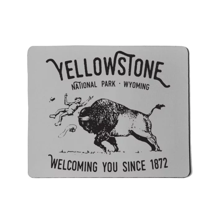 Yellowstone Bison Toss National Park Wyoming Mousepad