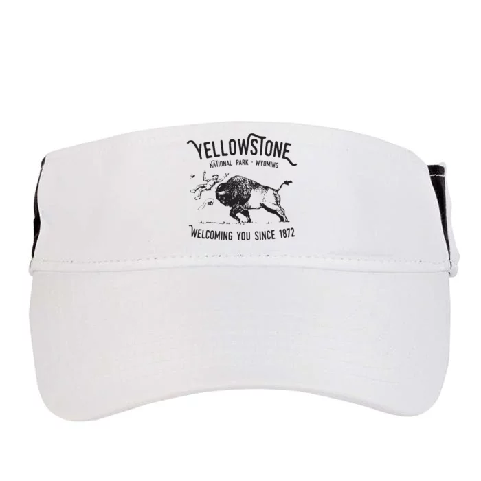 Yellowstone Bison Toss National Park Wyoming Adult Drive Performance Visor